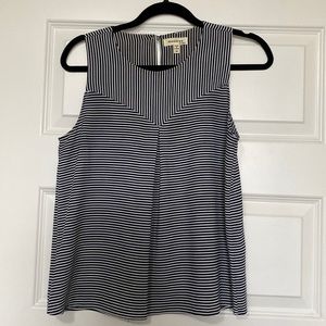 Navy and White Striped Blouse